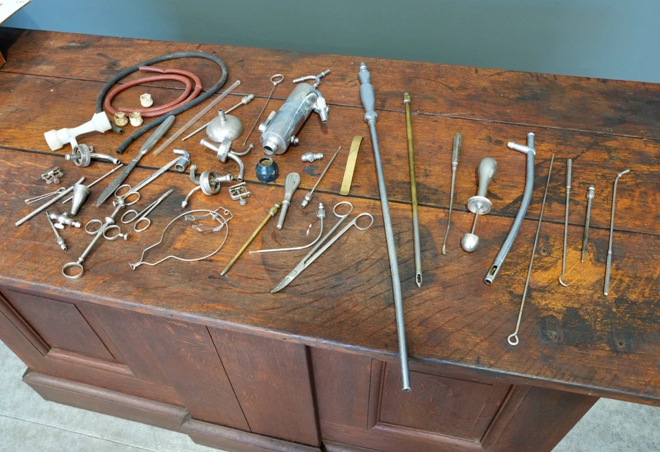 Antique Mortuary Undertaker embalming surgical tools Vintage Oddities medical - Image 2 of 4