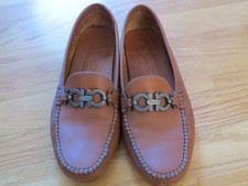 Salvatore Ferragamo Sport Women's Brown Leather Horsebit Driving Loafers Size 7B