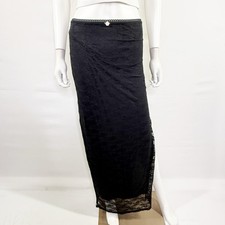 Windsor Black Lace Maxi Skirt Size L Casual Whimsigoth Dark Fairy Gothic Glam