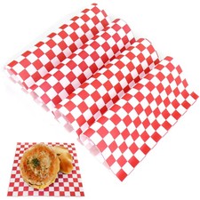 200 PCS Red Wax Paper Sheets Food Deli Wrap Basket Liners 7x7 Inch Wraps