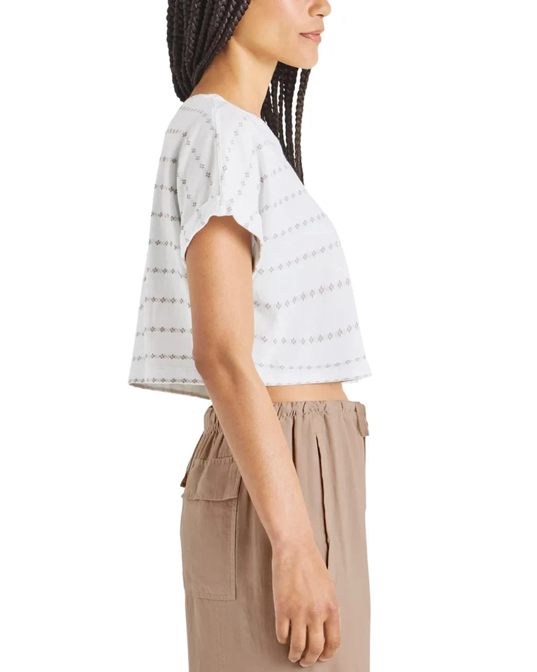 Splendid Camiseta Corta Skyler Mujer en Blanco Multi Talla XS Foto 3 de 4