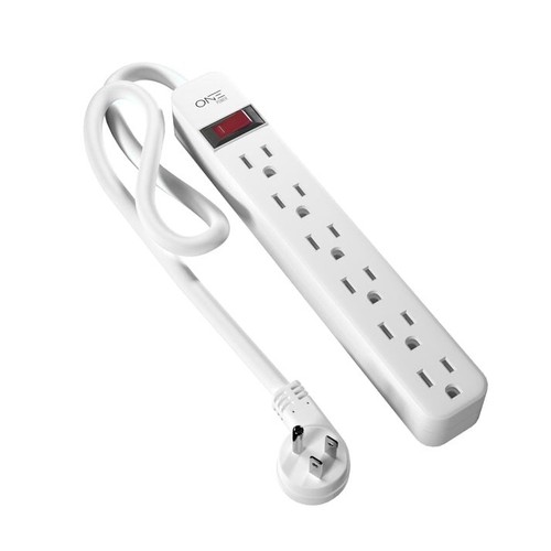 ONE Power 6 Outlet Power Strip with 2 Foot Extension Cord