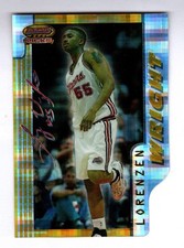 1996-97 Bowman's Best Picks Atomic Refractor #BP3 Lorenzen Wright LA Clippers RC