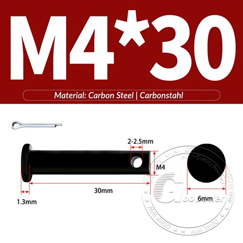 Pasador de horquilla negro pasador de bisagra pasador de retención pasador de aparejo métrico de acero al carbono M4-M30 - Imagen 13 de 201