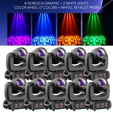 10Pcs 150W LED Beam Moving Head Light 18Prism Gobo DMX DJ Dsico Party Club Bar