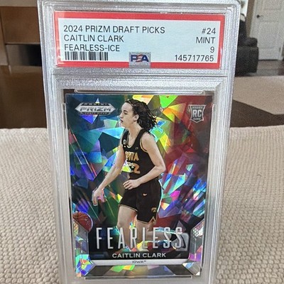 Panini 2024-25 Prizm Draft Picks Caitlin Clark Fearless Ice Prizm #24 PSA 9 RC