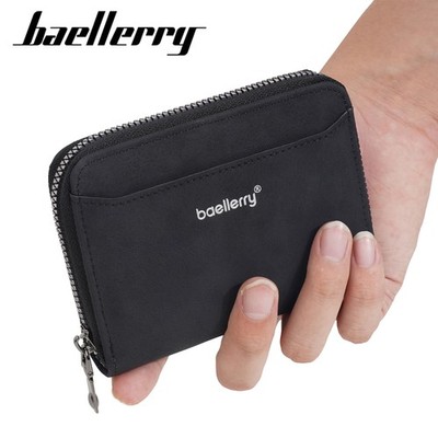 Men's Zipper Wallet Leather Bifold Wallets Slim Zip Around Card Holder Wallet