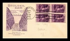 DR JIM STAMPS US COVER BOULDER DAM FDC SCOTT 774 BLOCK OF 4 GRIMSLAND CACHET