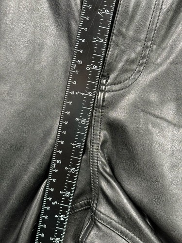 Abercrombie & Fitch Vegan Leather Ankle Pants Women's 33/16 Straight Leg Black - Picture 8 of 10
