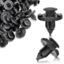 100pcs 8mm Hole Dia Plastic Rivets Fastener Push Clips Black for Car Auto Fender