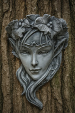 Elfen Wandfigur bepflanzbar wetterfest – Mystische Garten Deko Steinfigur