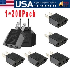 New EU Euro Europe to US USA Power Jack Wall Plug Converter Travel Adapter Lot