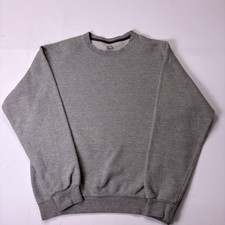 Fruit Of The Loom Mens Medium Gray Crewneck Long Sleeve Cotton Sweatshirt Blank