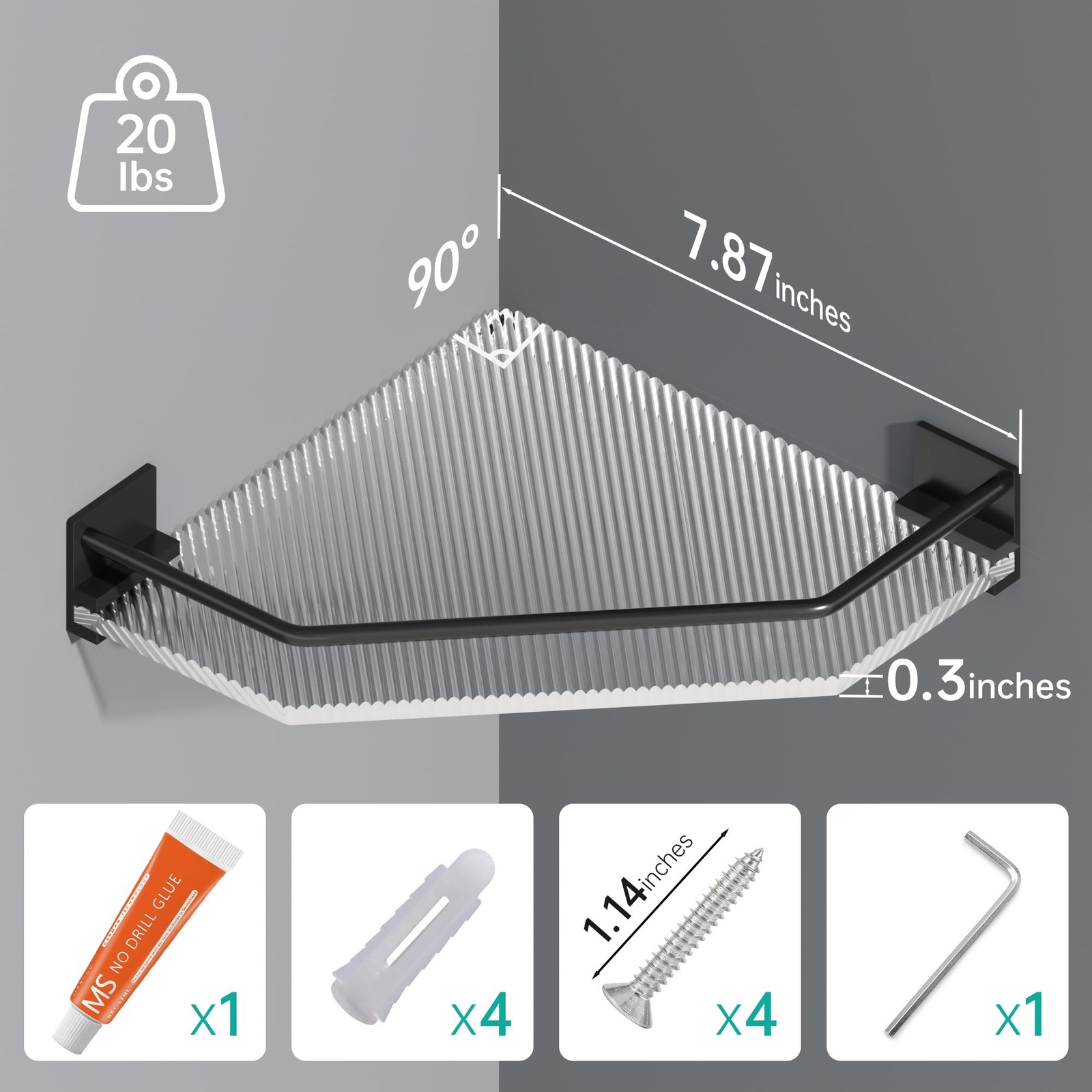 Acrylic Corner Bathroom Counter Organizer - 2 Tier Countertop Storage Shelves...