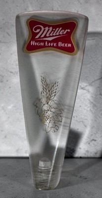 Vintage Miller High Life Clear Acrylic Lucite Beer Tap Handle 5.5 