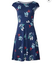 NWT Draper James Blue Floral A Line Pointe Dress Size Medium Sleeveless