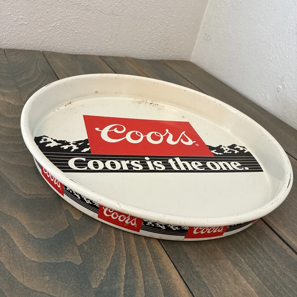 Vintage 1986 Coors is the One Beer Serving Tray Man Cave Collectible Decor (ST) - Image 2 of 4