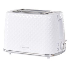Image of Salter 2-Slice Toaster Glacier Wide Toasting Slots Crumb Tray White Finish 930 W