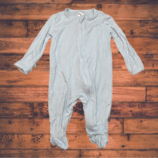 Modern Moments by Gerber Baby Blue Ribbed Sleeper Pajama Baby Size 0-3 Months