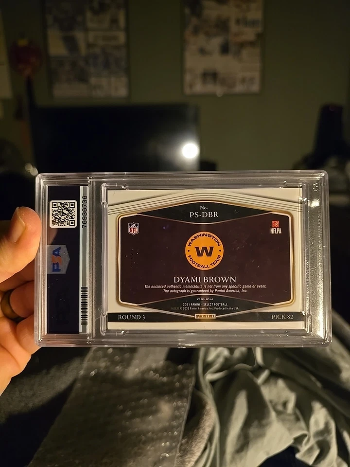 Dyami Brown Commanders 2021 Select Prime Selection RPA - 5/10 - PSA 9 - Image 3 of 4