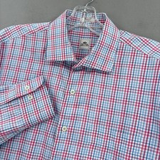 Peter Millar Shirt Mens XL Multicolor Pink Plaid Classic Button Down Long Sleeve