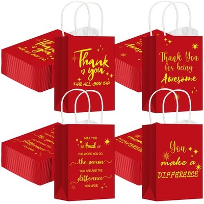 Employee Appreciation Thank You Gift Bags Bulk Customer Service Red 40 PCS