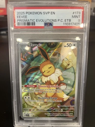 Pokemon Center Eevee Stamped 173 SV Prismatic Evolutions Promo PSA 9