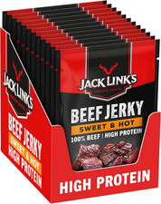 Jack Links Beef Jerky, Sweet & Hot Flavour, Multipack of 25 G (Pack 12)