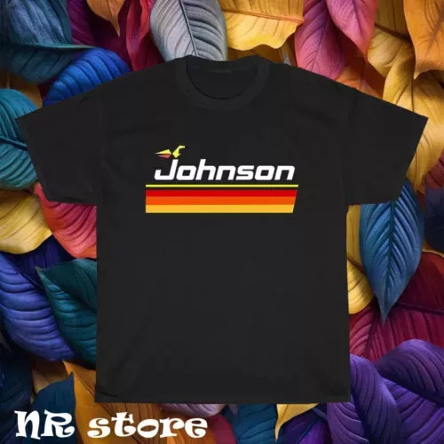 New Retro Johnson Outboards Logo T shirt Funny Size S to 5XL