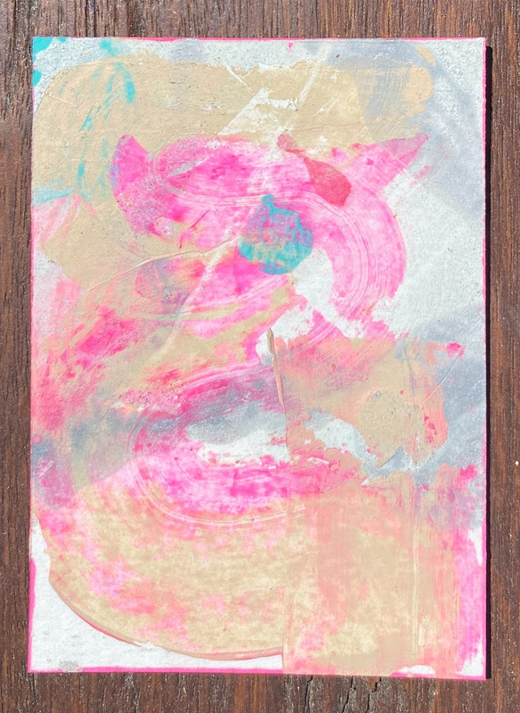ACEO contemporary abstract original painting signed 484