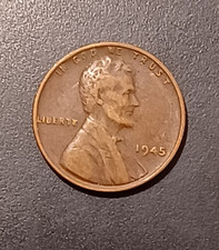1945 Lincoln Wheat Cent/Penny No Mint Mark US Old Coins Collection (#1)
