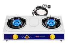 2 Burner Camping Stove with white color