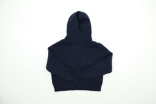 M&S Per Una Women's Navy Blue Polyester Blend Hooded Hoodie Jumper Size S