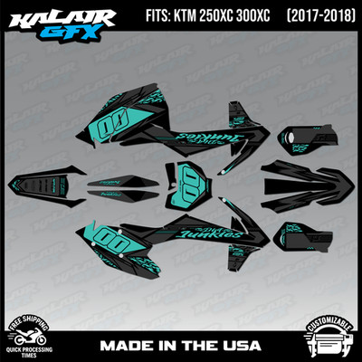 Graphics Kit for KTM 250XC 300XC 2017-2018 Rugged-TEAL-SHIFT