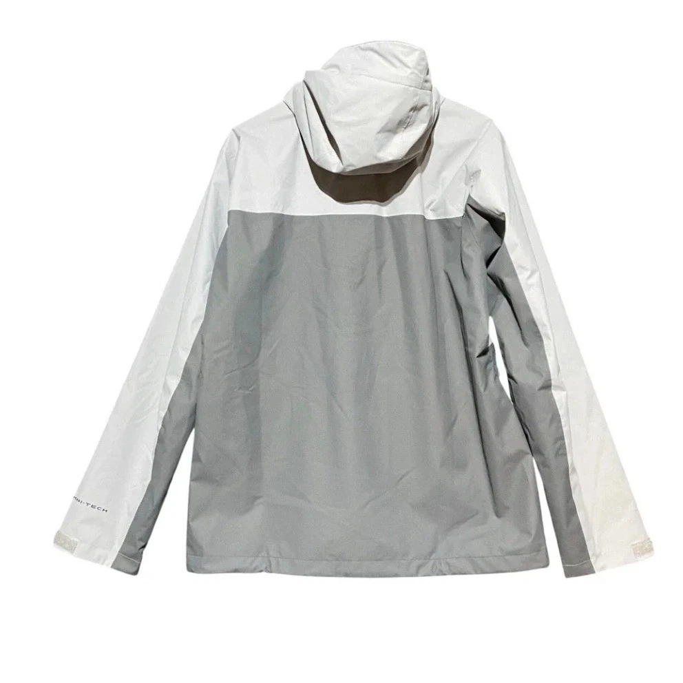 Columbia Mens Hikebound II Jacket L Grey Waterproof Omni-Tech Hooded WM2619-039 image 2