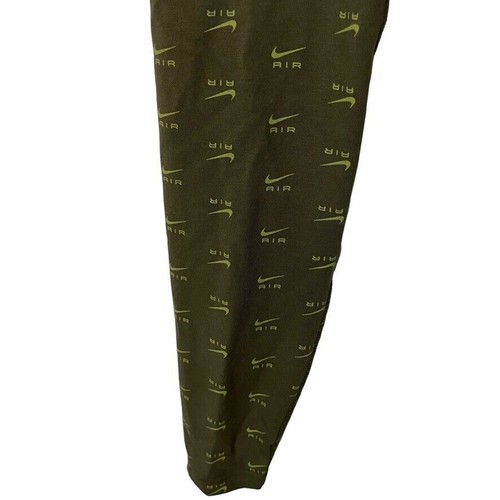 Nike High Waisted Print Leggings Pants Olive Green Spell Out Logo Skinny NWT S - Picture 7 of 16