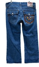 Rare VTG True Religion Guitar Embroidered Billy Jeans Size 38