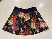 Ted baker girls size 6 Floral Print Black Mini Skirty - Pink Red Yellow Flowers