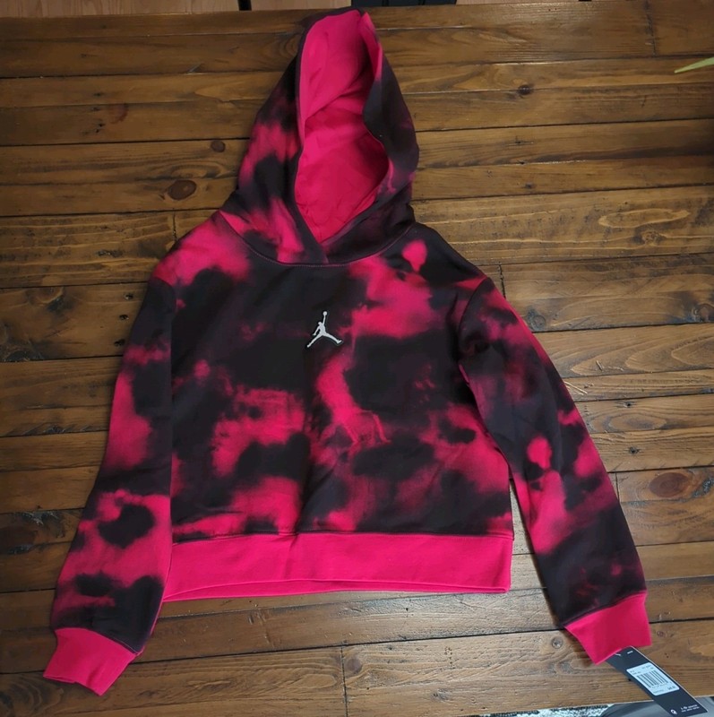 Jordan Nike Girls Very Berry Hooded Sweatshirt NWT Size 6X Msrp $45