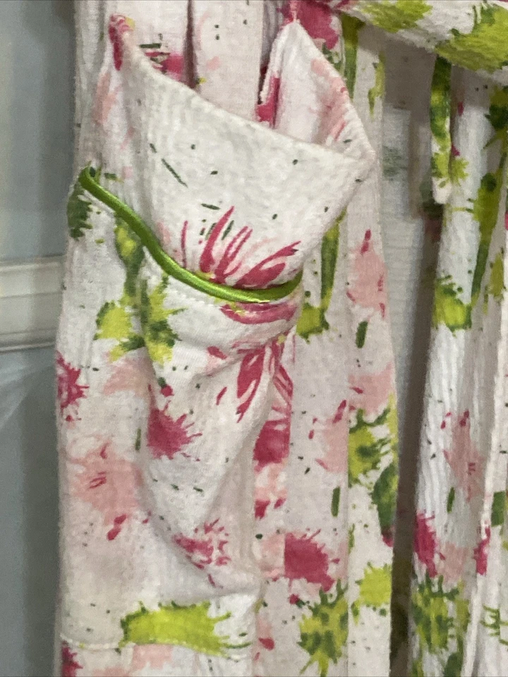 柔软环绕花卉浴袍带领带和口袋轻便尺寸 LT 大号 — 第 2/4 张图片