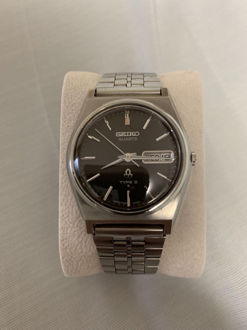 Seiko Black Linen Dial Confirmed Operation Watch