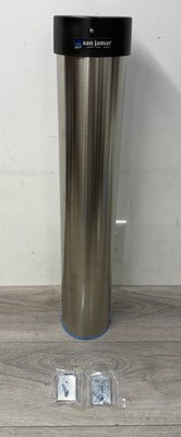 San Jamar C3400EV 12-24 oz Stainless Steel Pull Type Beverage Cup Dispenser