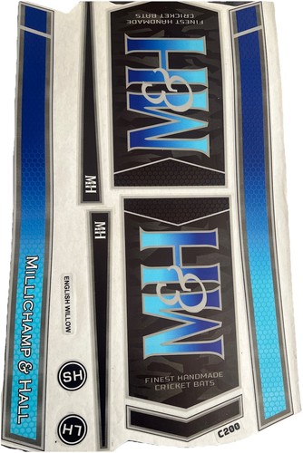 Millchamp & Hall C200 - Full Bat Sticker M&H Blue And Black