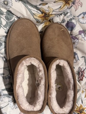 UGG Classic Ultra Mini Platform Women s Brown Suede Lined Ankle Bootie 9
