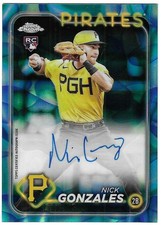 Nick Gonzales 2024 TOPPS CHROME MLB ROOKIE AUTOGRAPH CARD Pirates RC AUTO SP/175