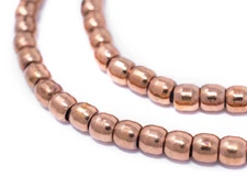 Copper Miniature Padre Beads 6mm Round Large Hole 16 Inch Strand