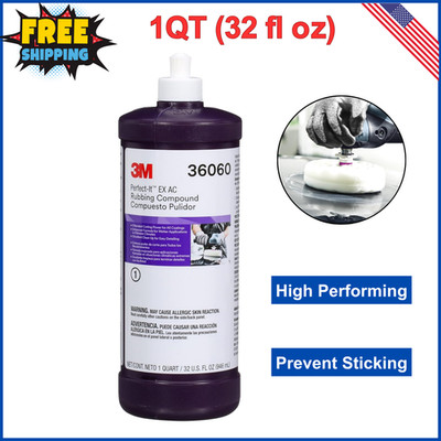 EX AC Rubbing Compound 36060, Fast Cutting, High Performing, 1 Quart, 32 fl oz