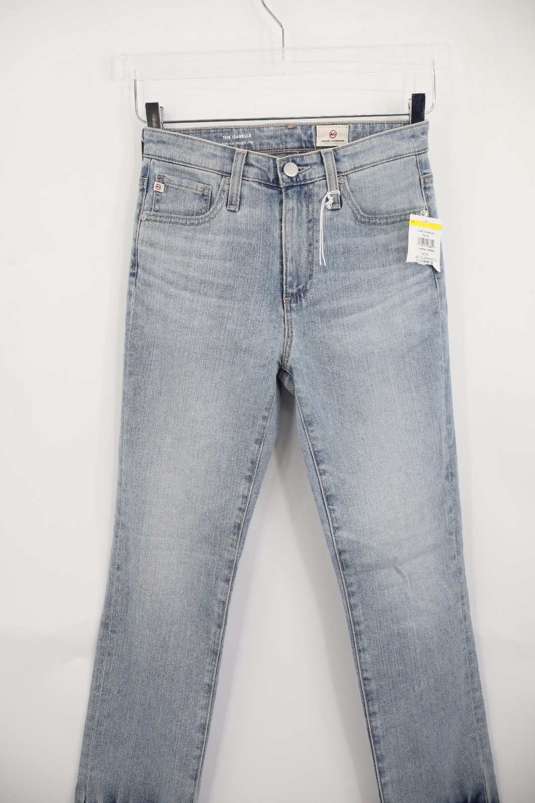 AG Adriano Goldschmied The Isabelle  High Rise Straight Crop Jeans Size 24 Ombre thumbnail 4
