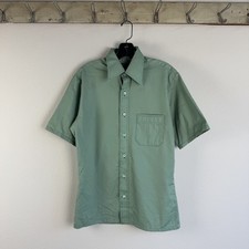 1970s Green JCPenney Button-Up Shirt Short Sleeve Medium