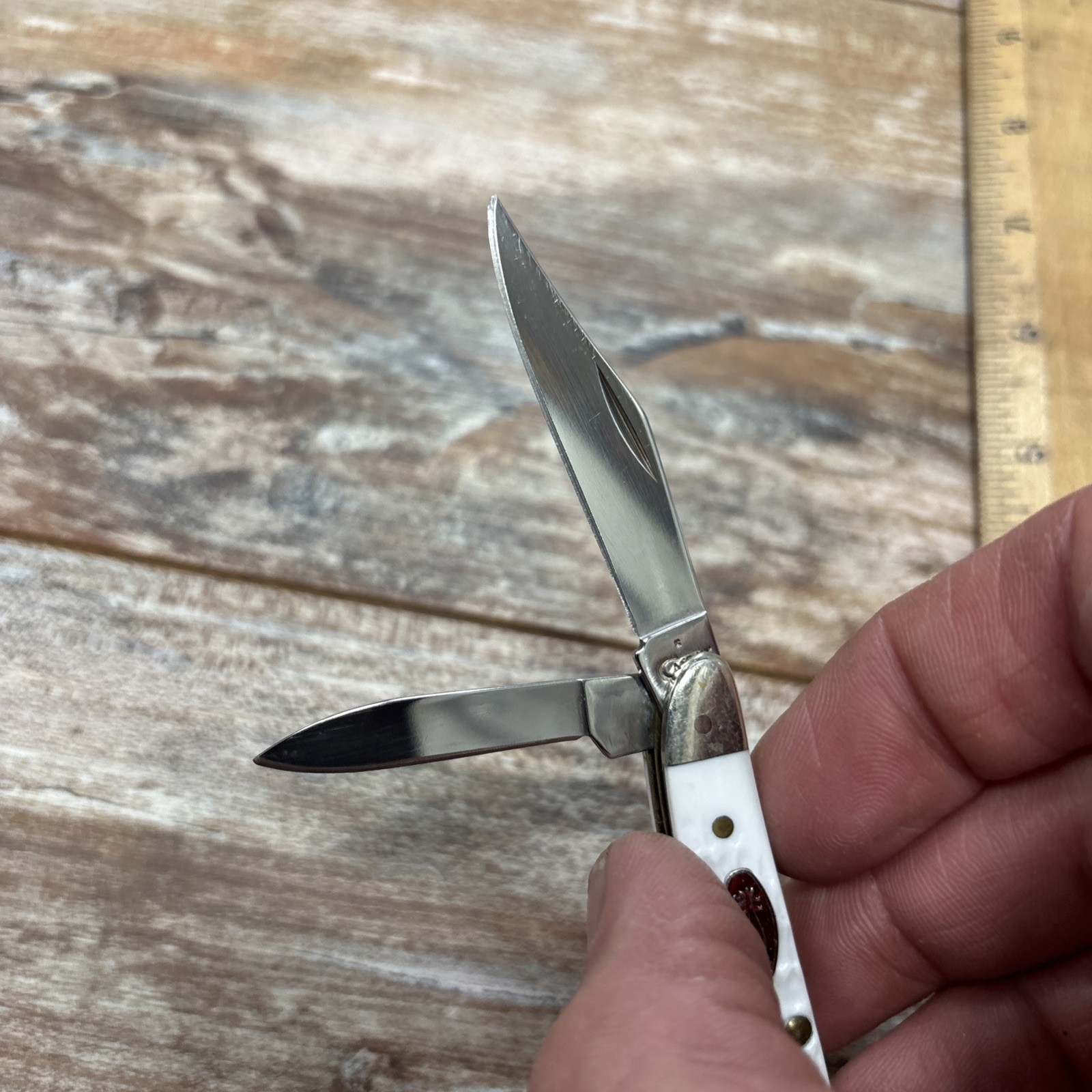 Case SparXX Jig Peanut 6220 Folding Pocket Knife - White/Silver